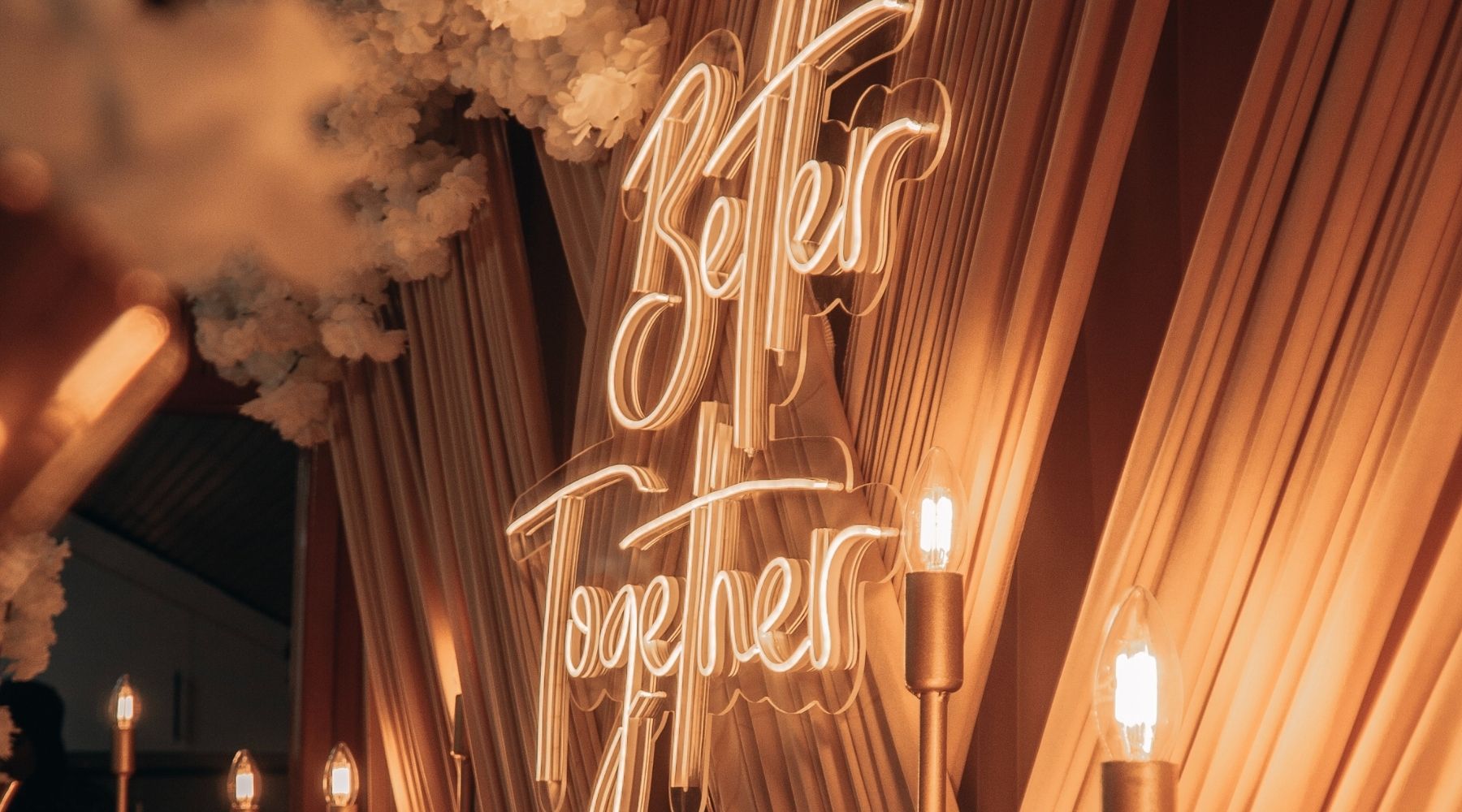 Better Together Neon Sign Wedding Reception