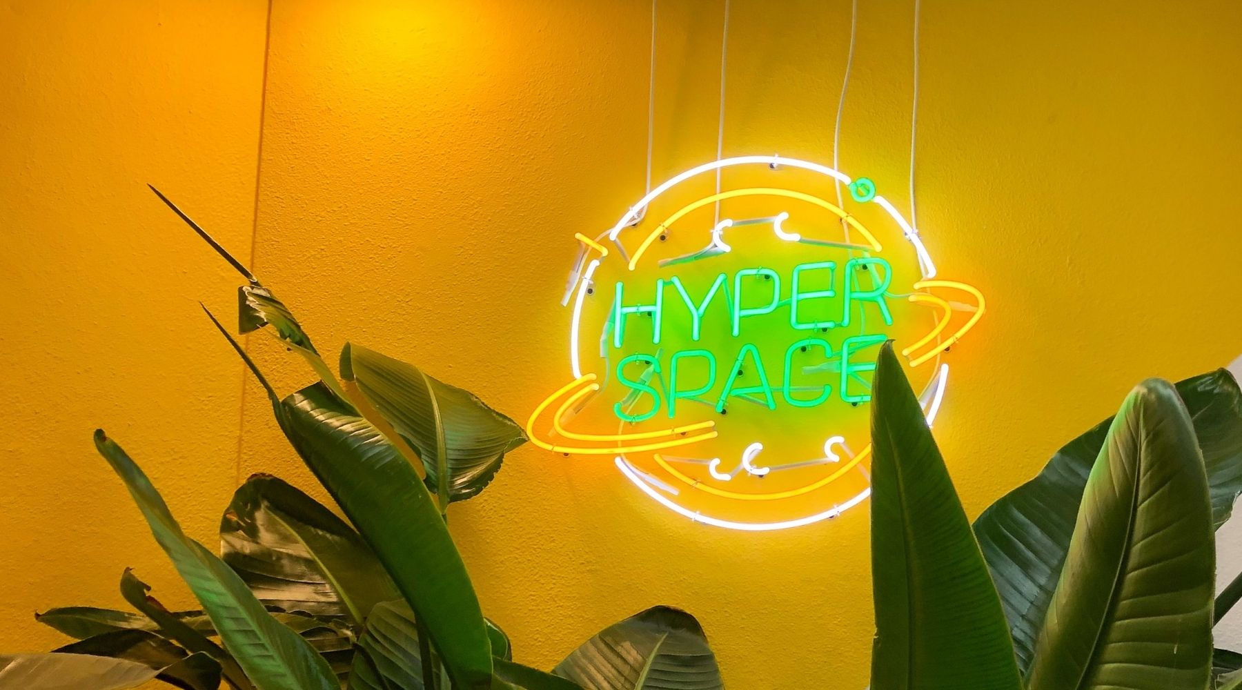 hyperspace neon sign