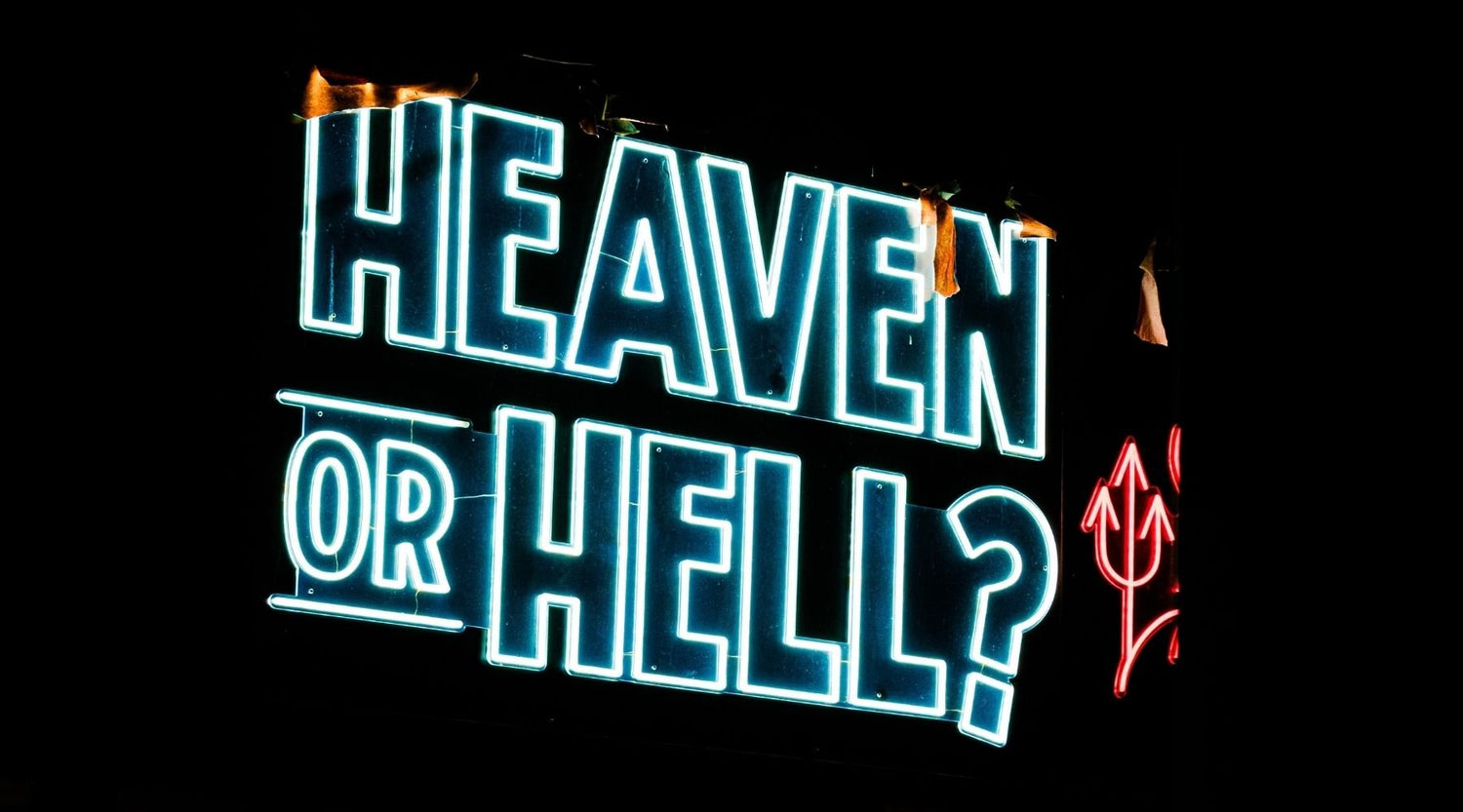 heaven or hell neon sign