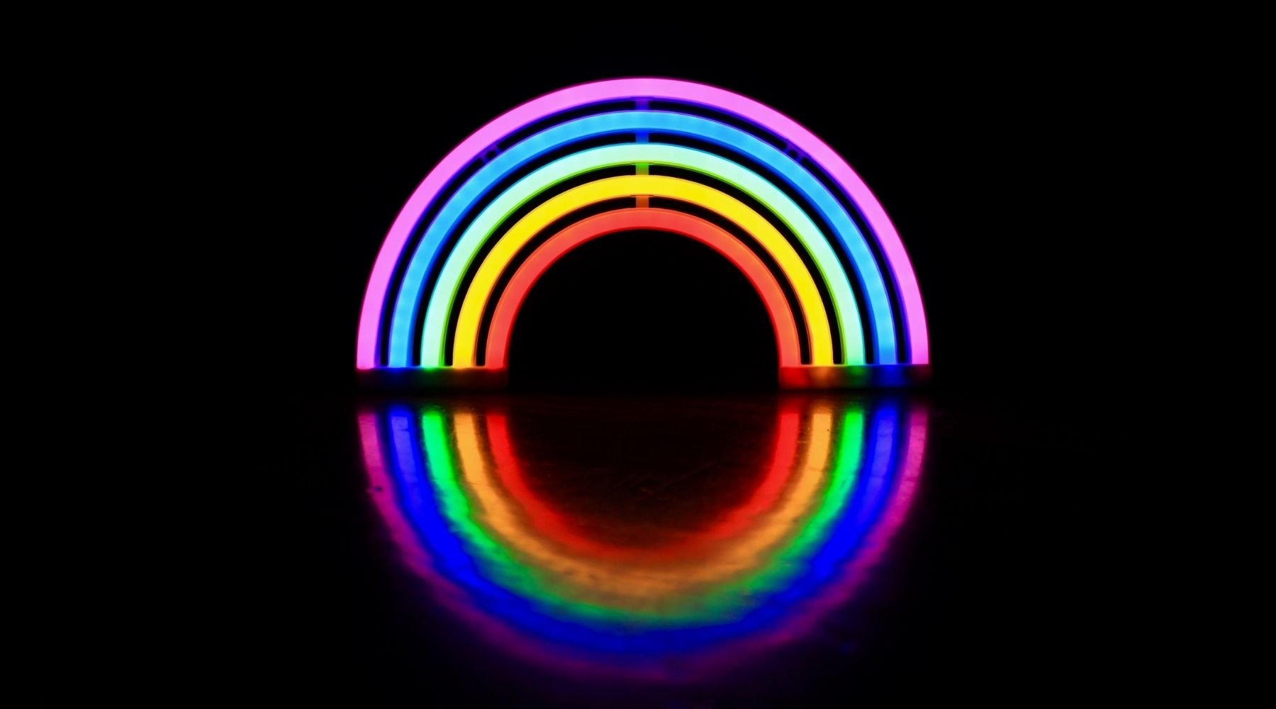 rainbow 3 neon sign