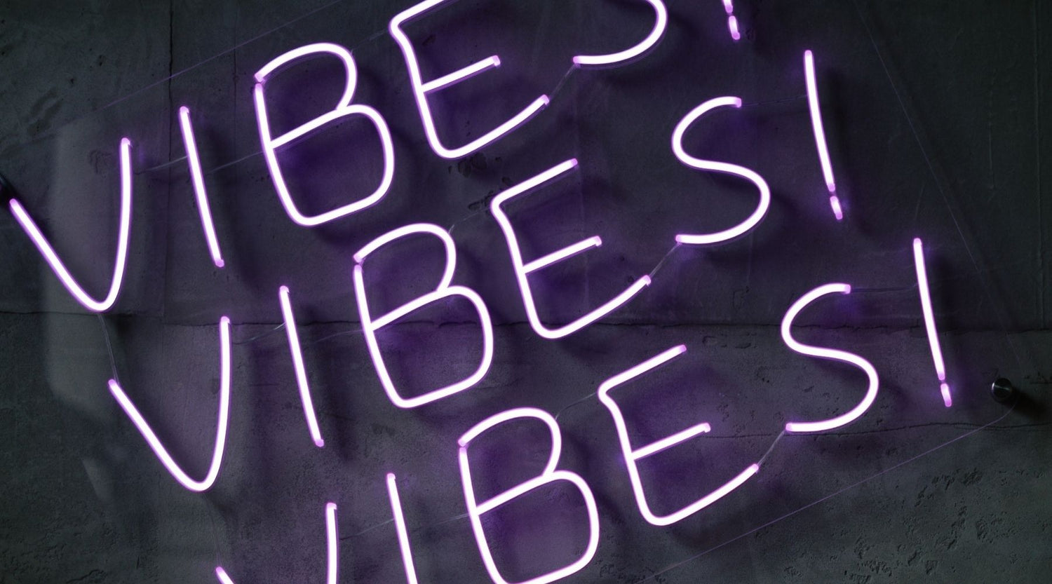 vibes vibes vibes neon sign