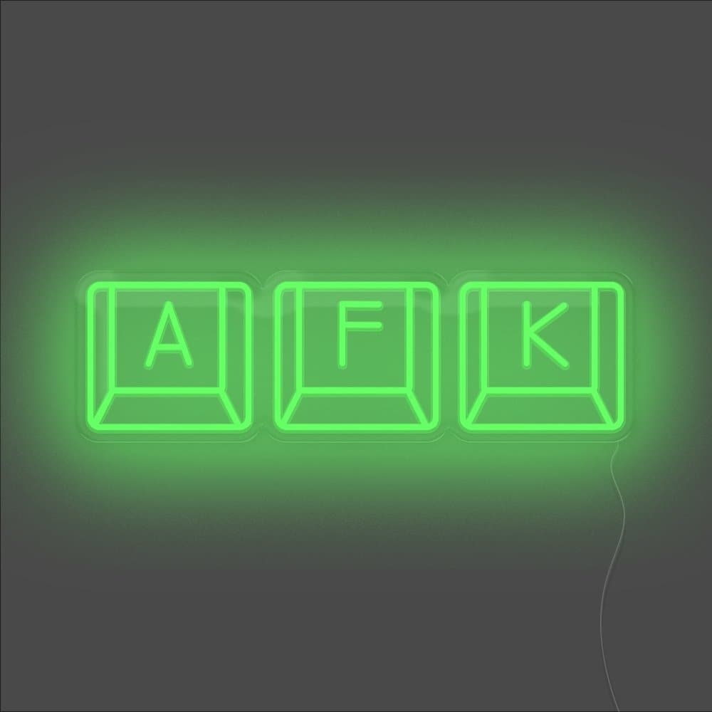 AFK Keyboard Neon Sign - Unrivaled Neon - Green #color_green