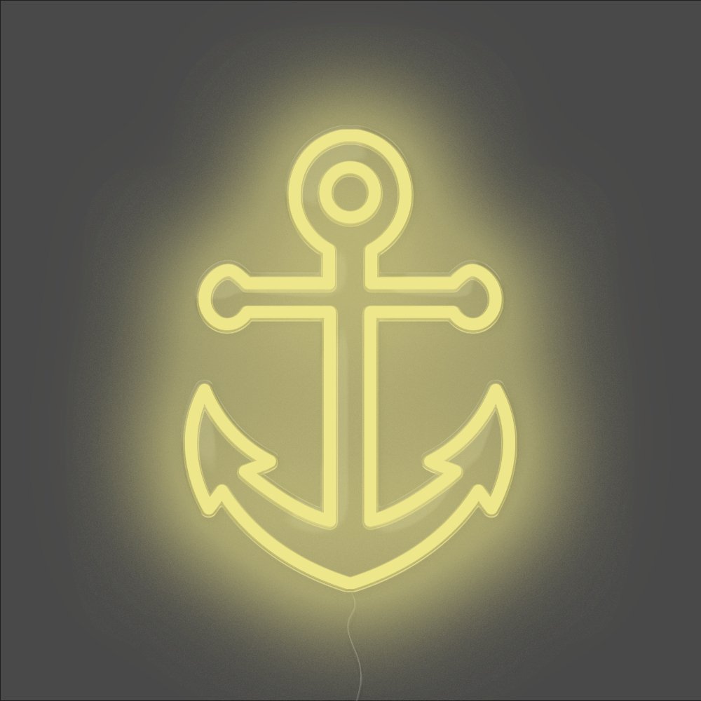 Anchor Neon Sign - Unrivaled Neon - Lemon Yellow #color_lemon yellow