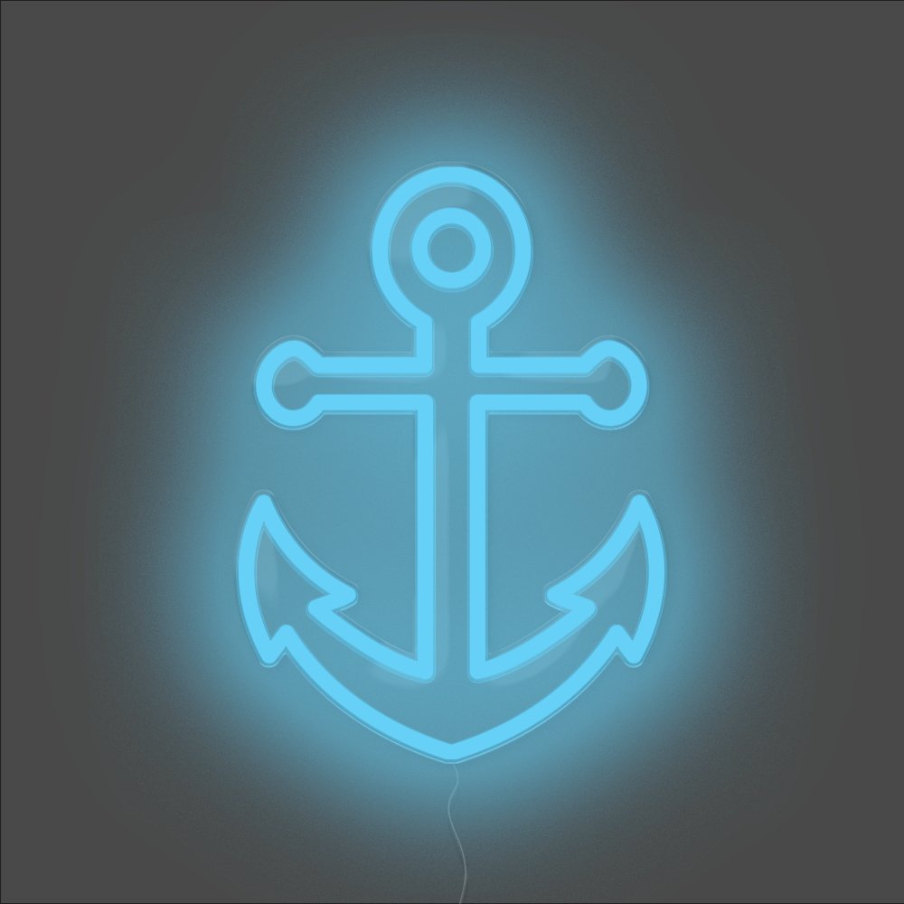 Anchor Neon Sign - Unrivaled Neon - Light Blue #color_light blue