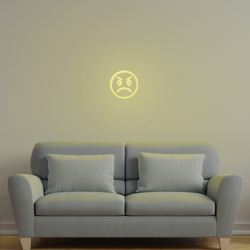 Angry Emoji Neon Sign