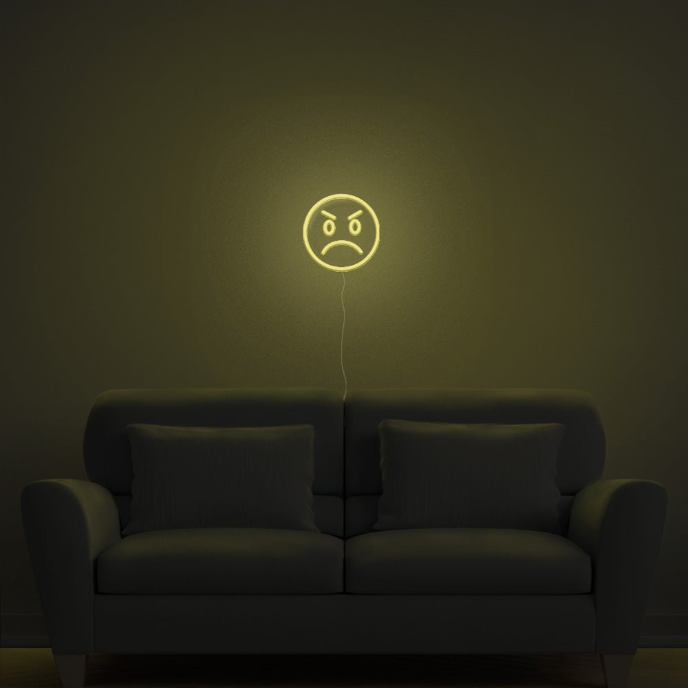 Angry Emoji Neon Sign