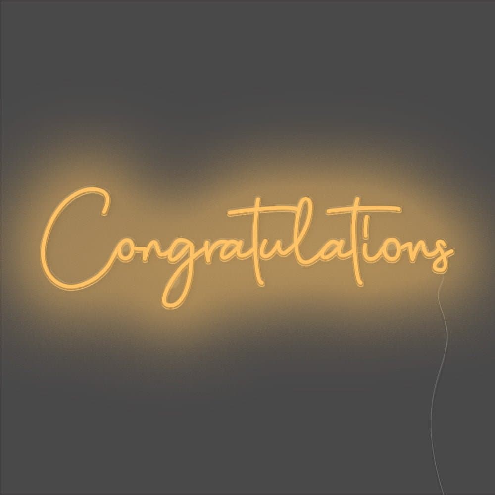 Congratulations Neon Sign - Unrivaled Neon - Orange #color_orange