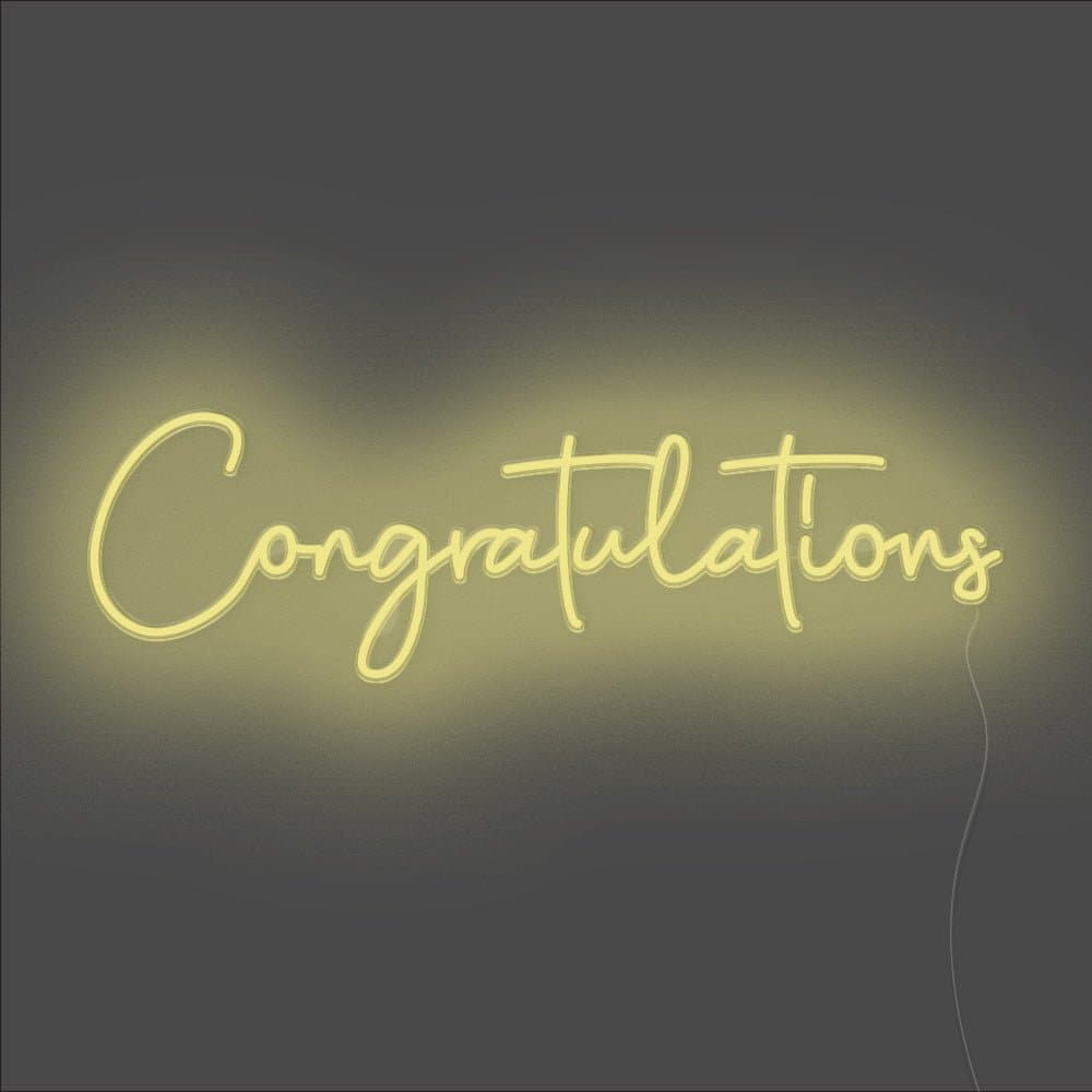 Congratulations Neon Sign - Unrivaled Neon - Lemon Yellow #color_lemon yellow