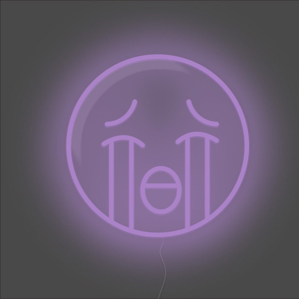 Cry Emoji Neon Sign - Unrivaled Neon - Purple #color_purple