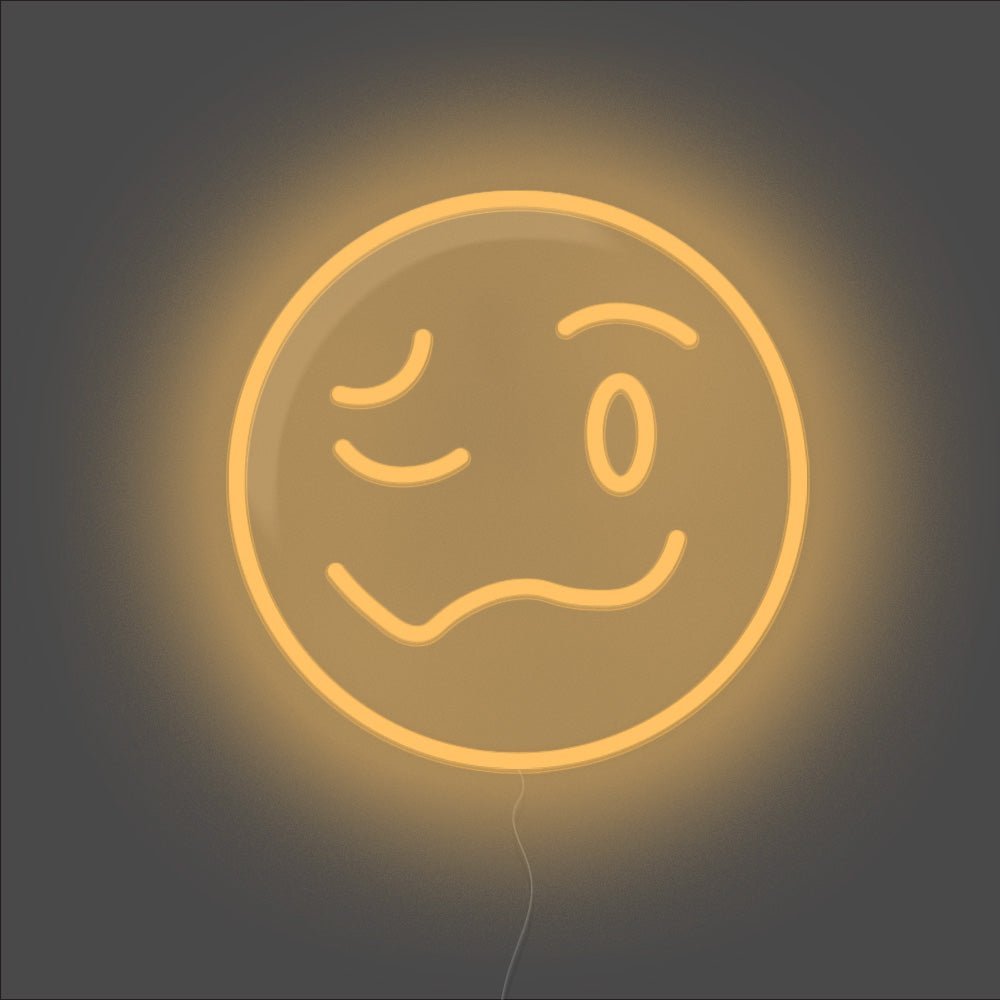 Drunk Emoji Neon Sign - Unrivaled Neon - Orange #color_orange