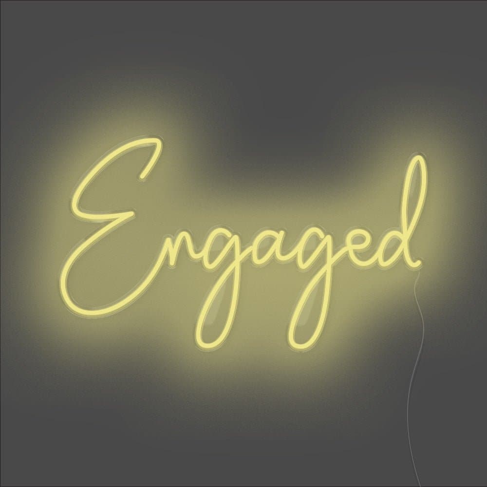 Engaged Neon Sign - Unrivaled Neon - Lemon Yellow #color_lemon yellow