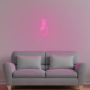 Finger Heart Neon Sign