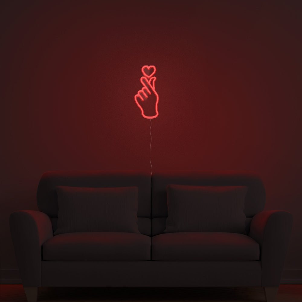 Finger Heart Neon Sign