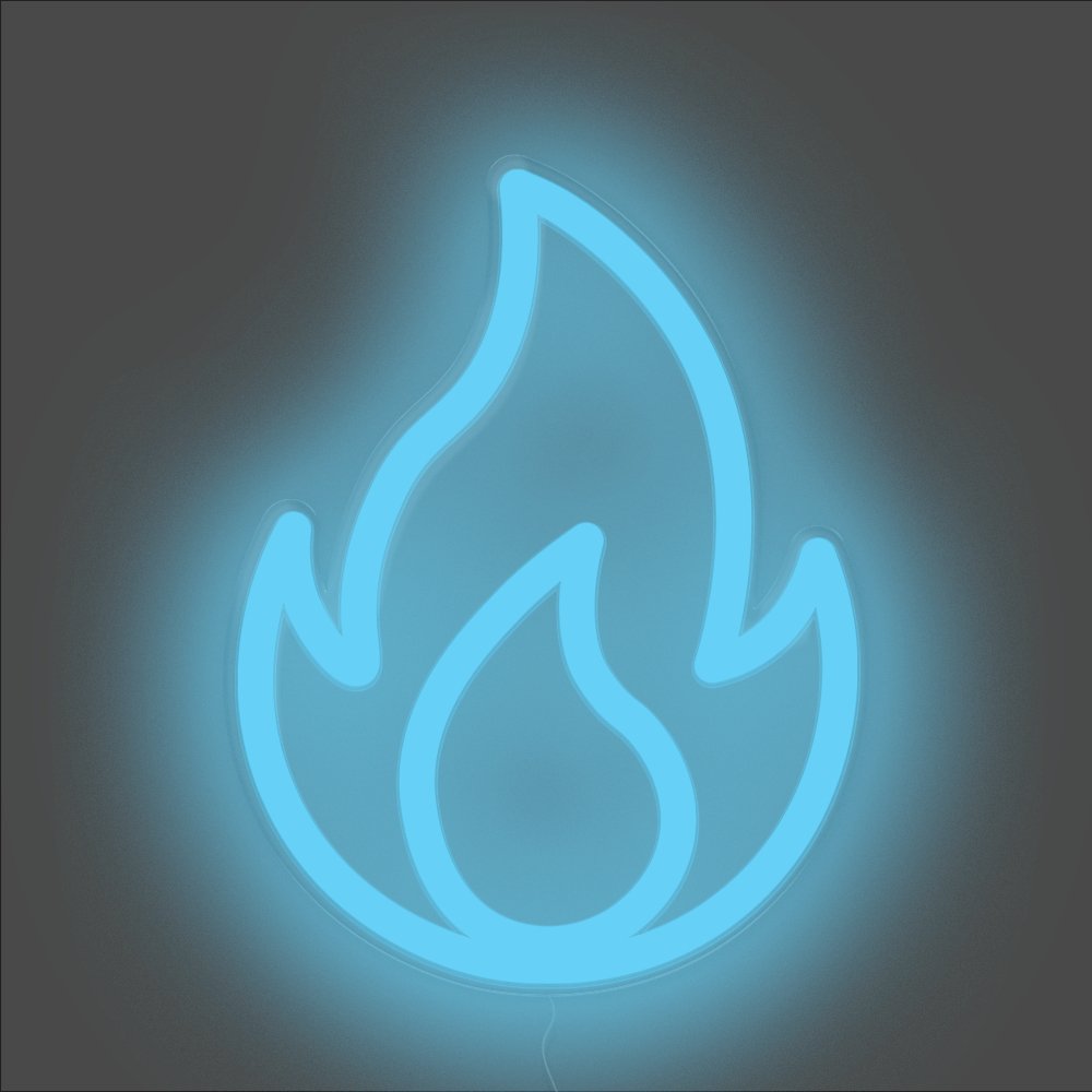 Fire Neon Sign - Unrivaled Neon - Light Blue #color_light blue