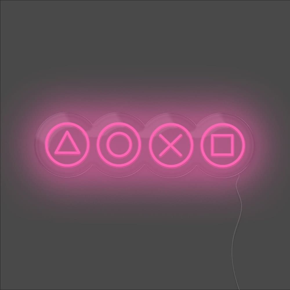 Gaming Shapes Neon Sign - Unrivaled Neon - Pink #color_pink