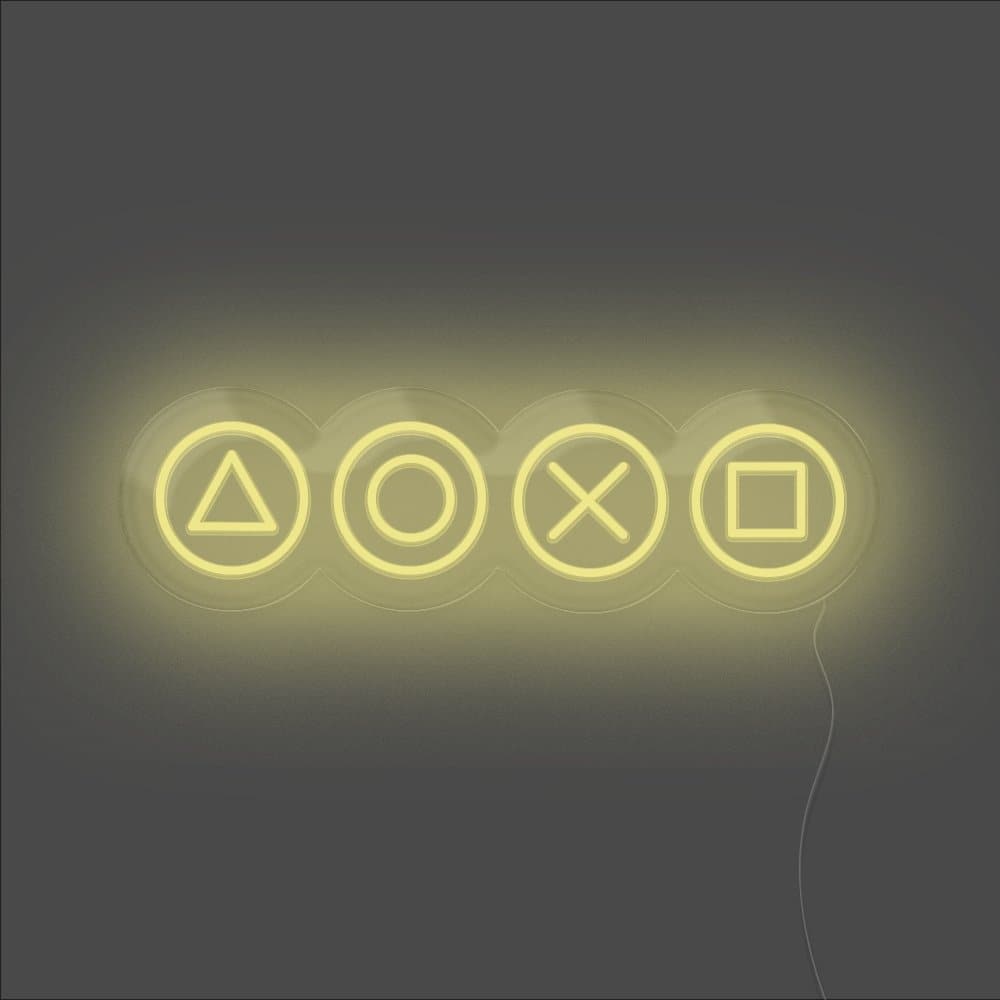 Gaming Shapes Neon Sign - Unrivaled Neon - Lemon Yellow #color_lemon yellow