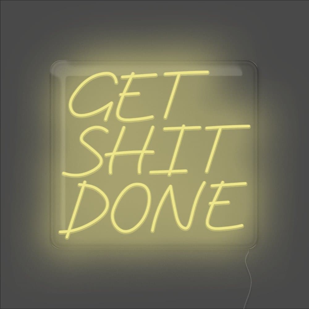 Get Shit Done Neon Sign - Unrivaled Neon - Lemon Yellow #color_lemon yellow