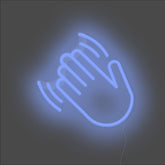 Hand Wave Neon Sign - Unrivaled Neon - Blue #color_blue