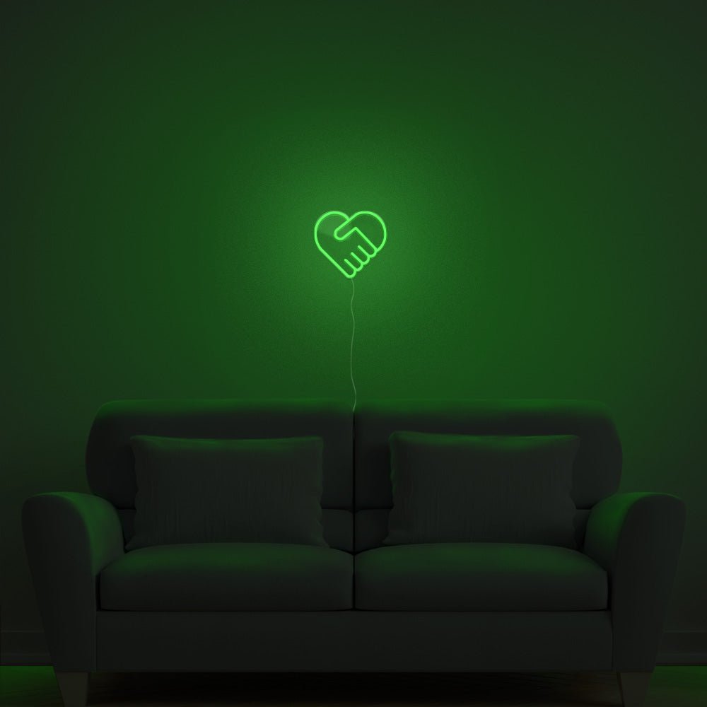 Handshake Heart Neon Sign