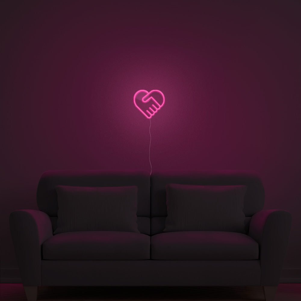 Handshake Heart Neon Sign