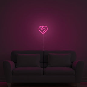 Handshake Heart Neon Sign