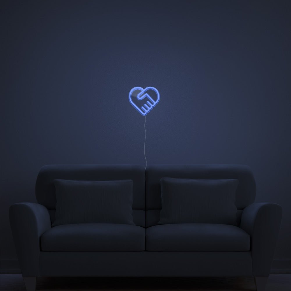 Handshake Heart Neon Sign