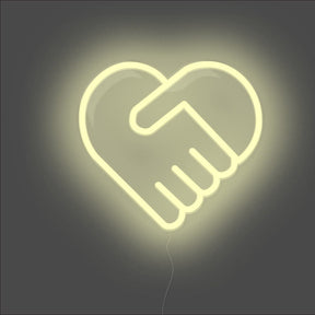 Handshake Heart Neon Sign