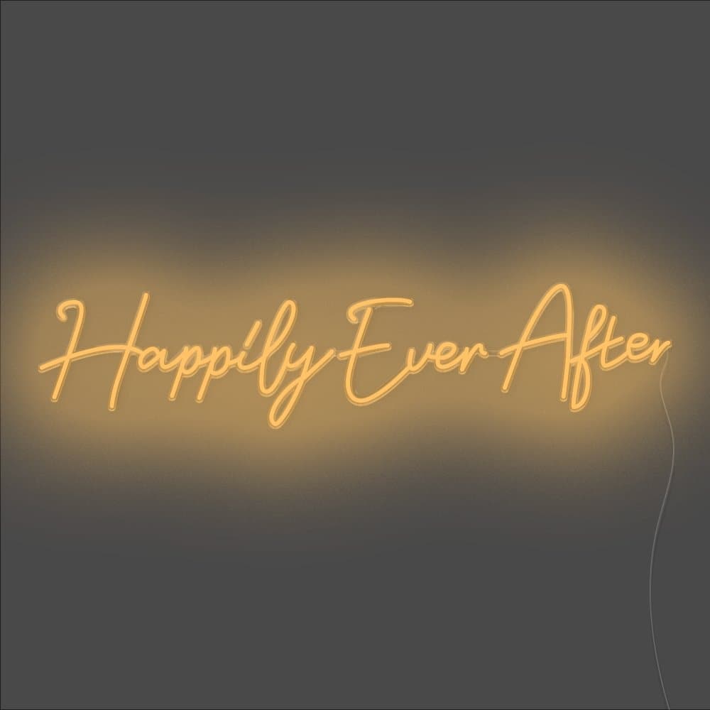 Happily Ever After Neon Sign - Unrivaled Neon - Orange #color_orange