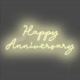 Happy Anniversary Neon Sign - Unrivaled Neon - Warm White #color_warm white