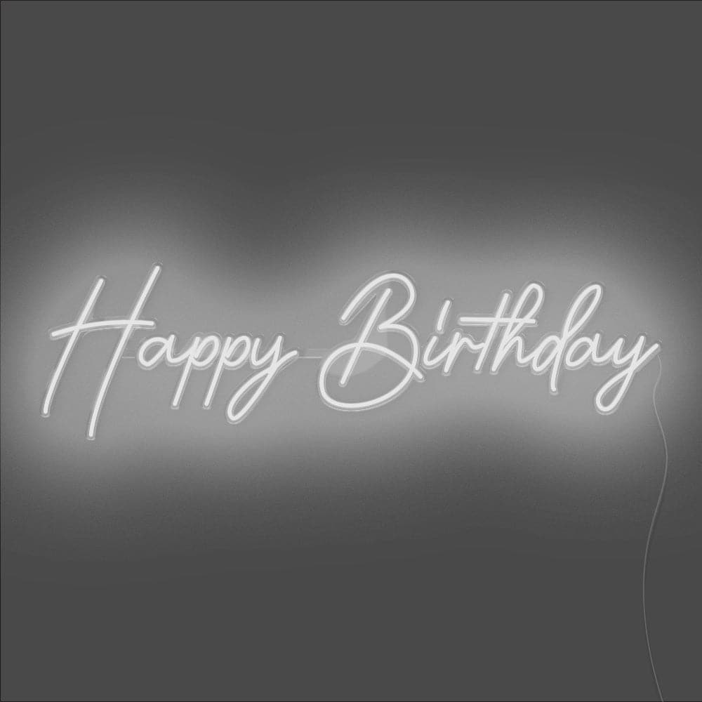 Happy Birthday Celebration Neon Sign - Unrivaled Neon - White #color_white