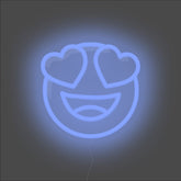 Heart Eyes Emoji Neon Sign - Unrivaled Neon - Blue #color_blue