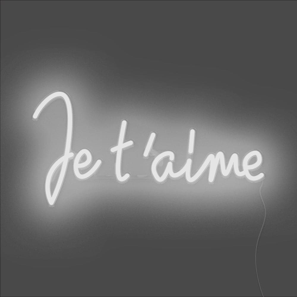 Je T'aime  Neon Sign - Unrivaled Neon - White #color_white