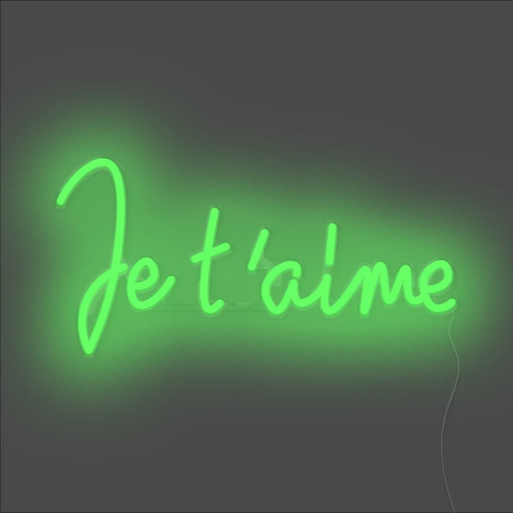 Je T'aime  Neon Sign - Unrivaled Neon - Green #color_green