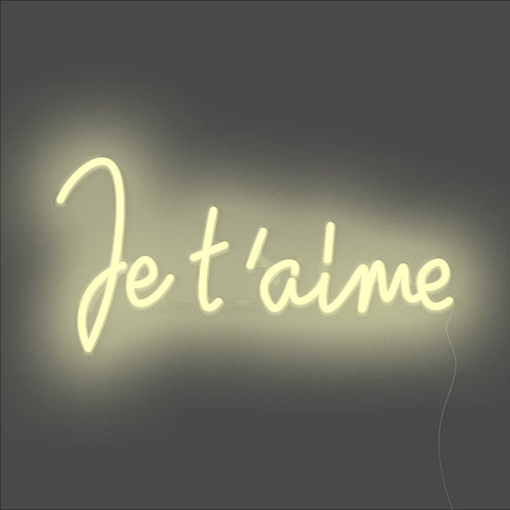 Je T'aime  Neon Sign - Unrivaled Neon - Warm White #color_warm white