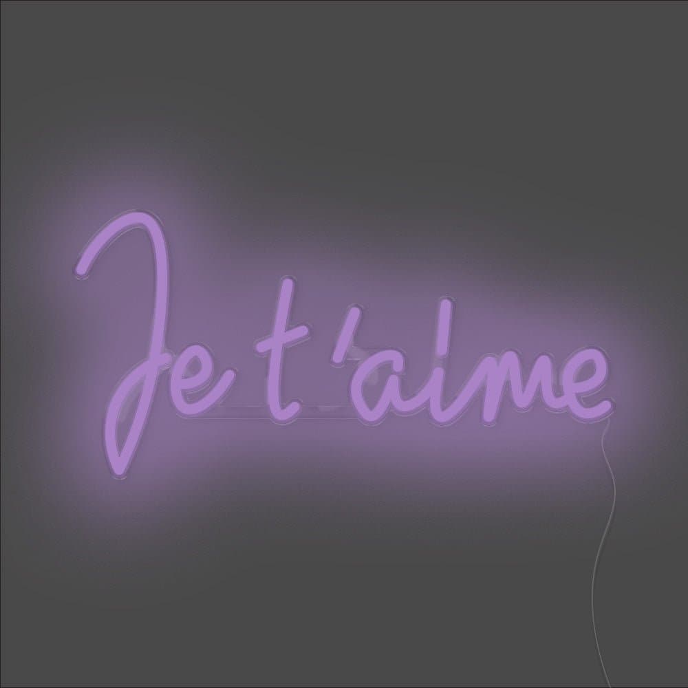 Je T'aime  Neon Sign - Unrivaled Neon - Purple #color_purple