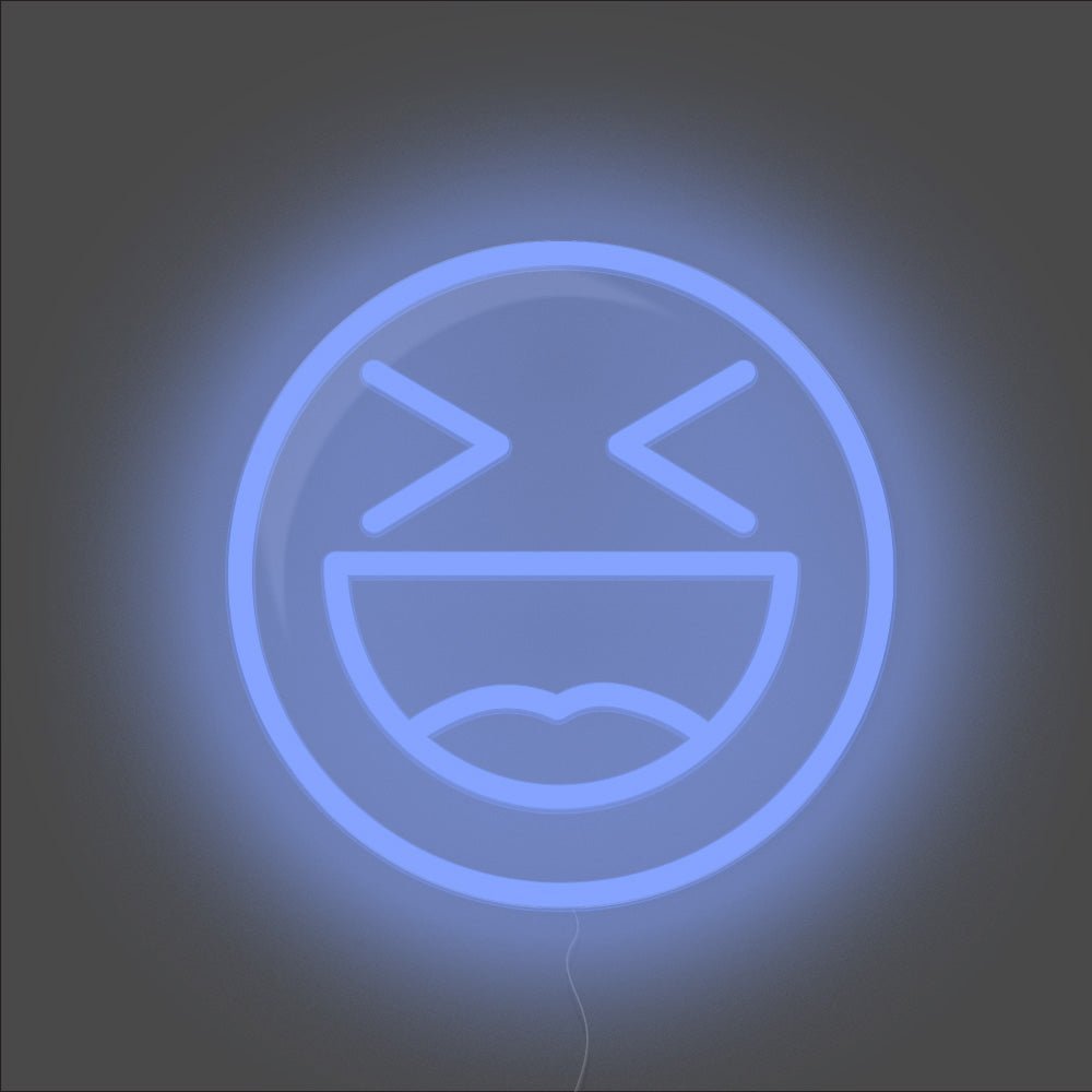 Laughing Emoji Neon Sign - Unrivaled Neon - Blue #color_blue