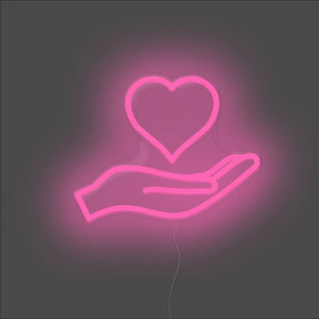 Love Heart Palm Neon Sign