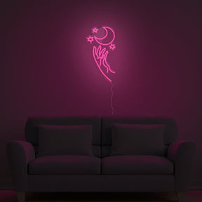 Moon Hand Neon Sign