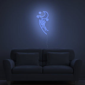 Moon Hand Neon Sign