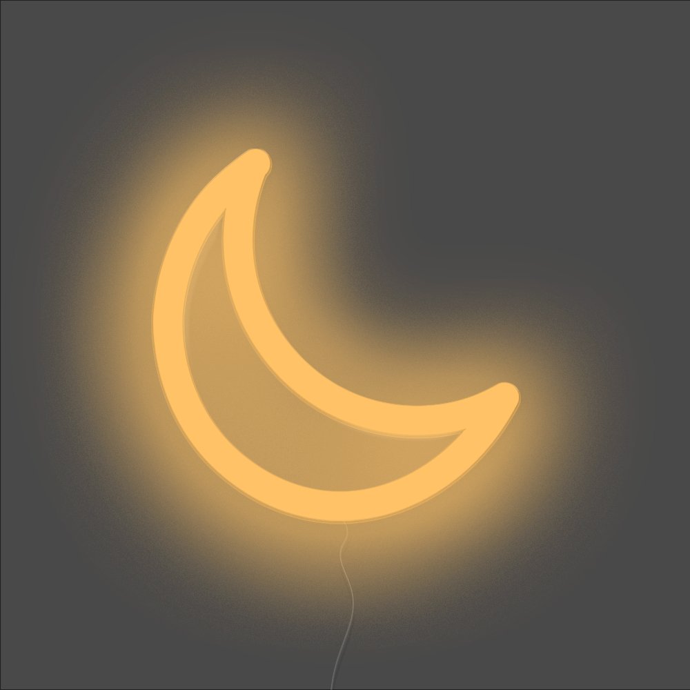 Moon Neon Sign - Unrivaled Neon - Orange #color_orange