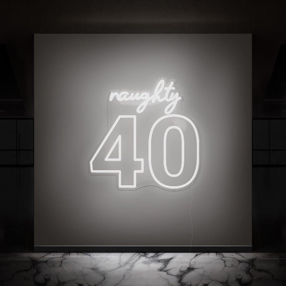 Naughty 40 Neon Sign