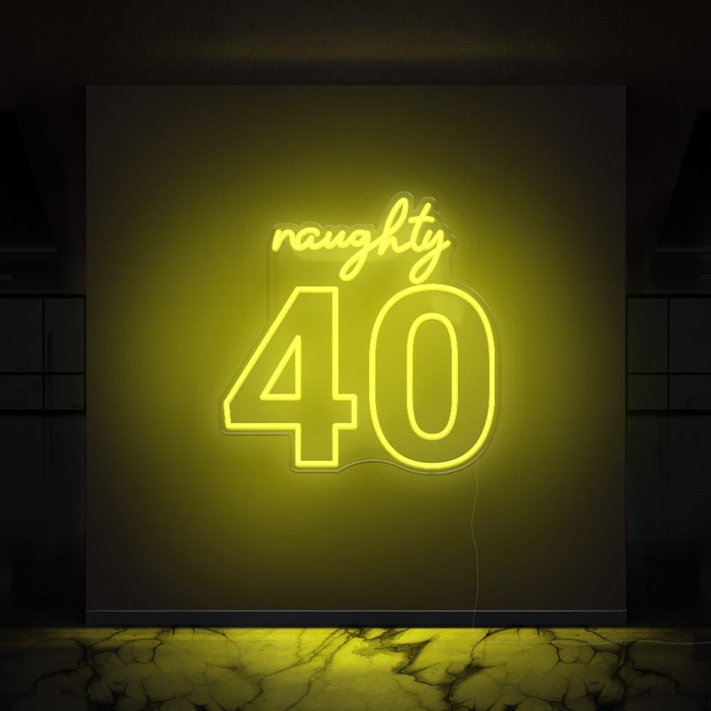 Naughty 40 Neon Sign