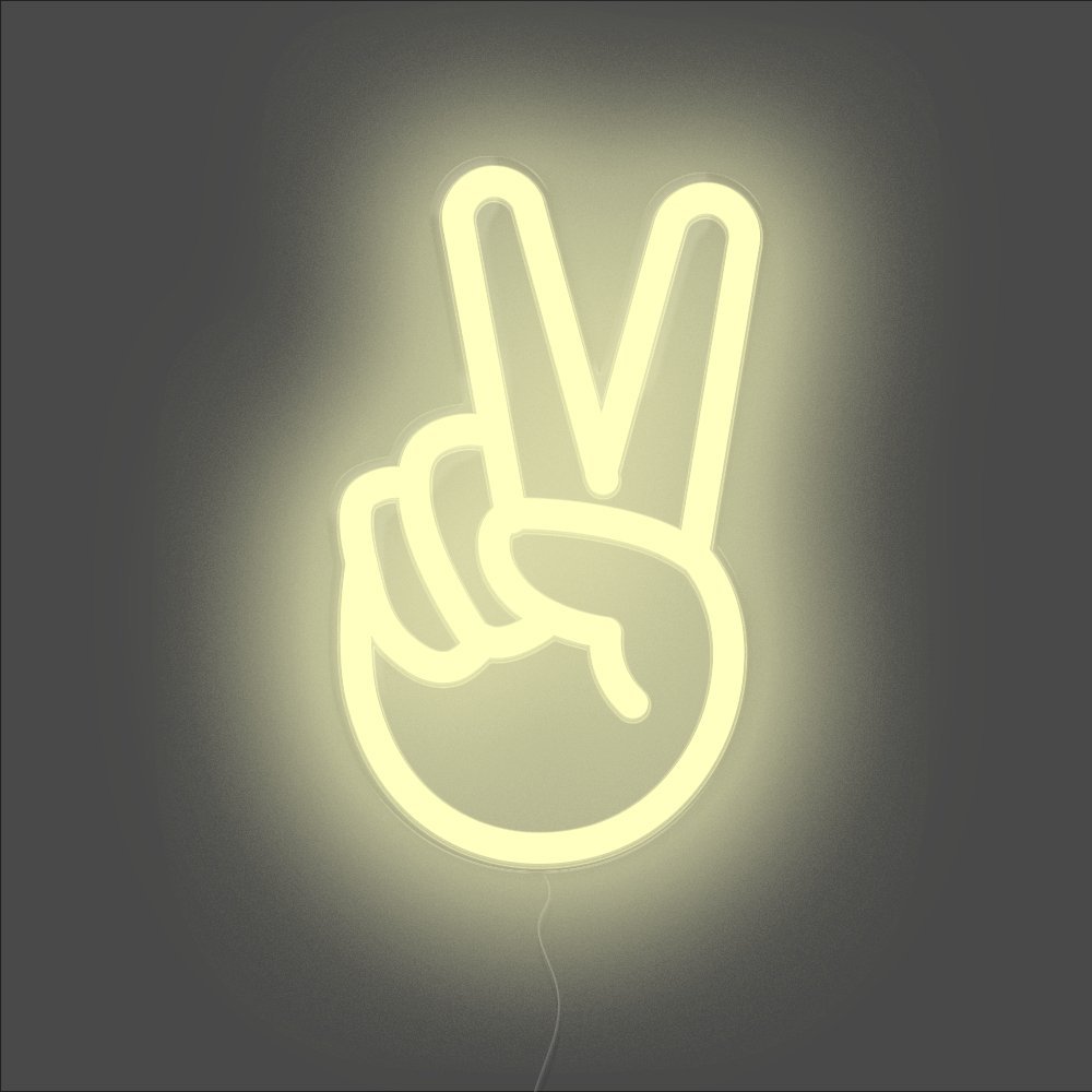 Peace Neon Sign - Unrivaled Neon - Warm White #color_warm white