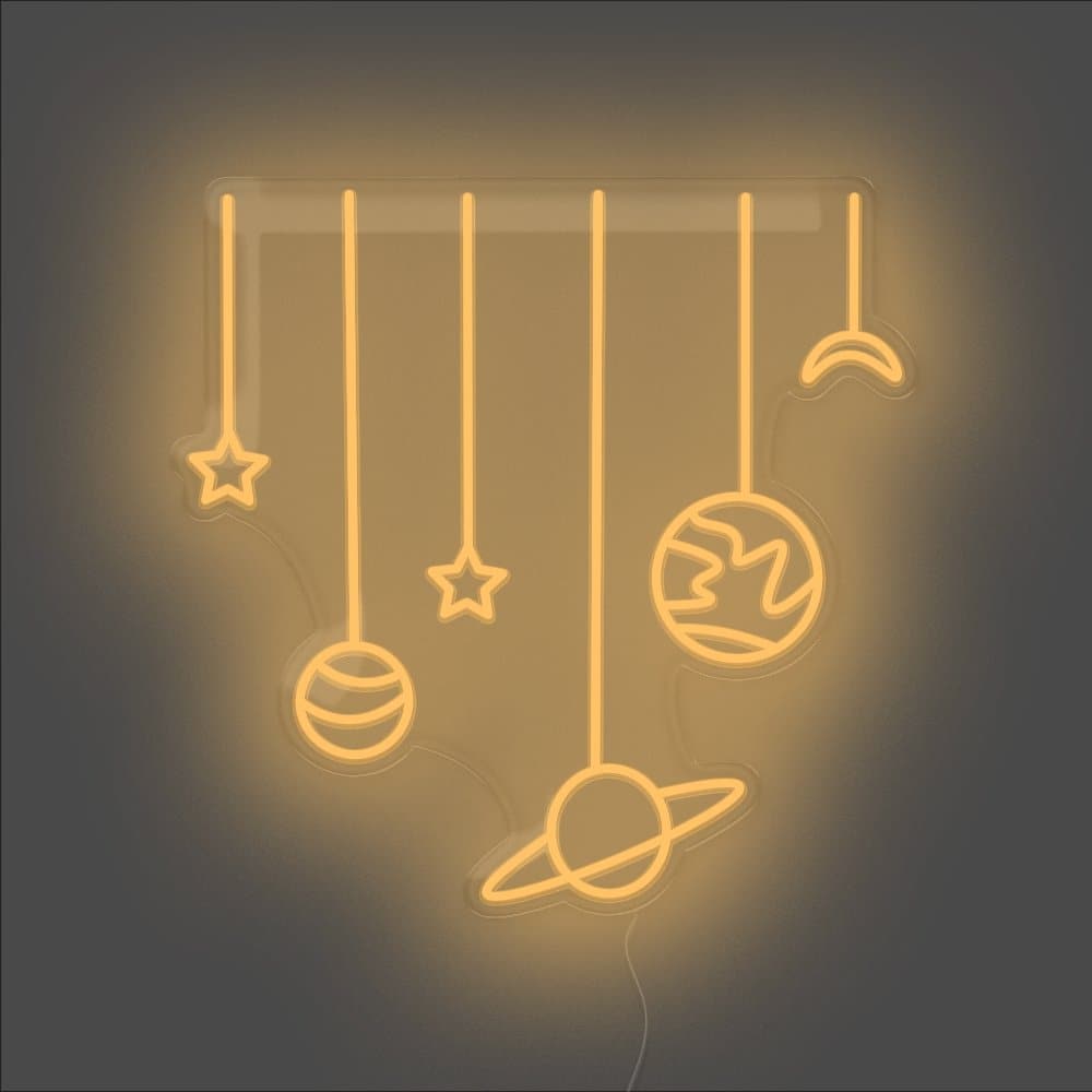 Planets On Strings Neon Sign - Unrivaled Neon - Orange #color_orange