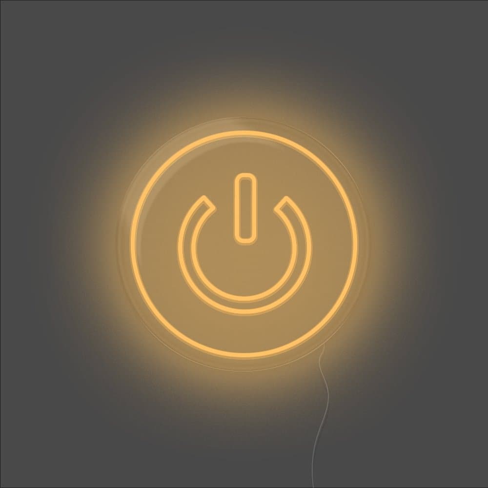 Power Button Neon Sign - Unrivaled Neon - Orange #color_orange