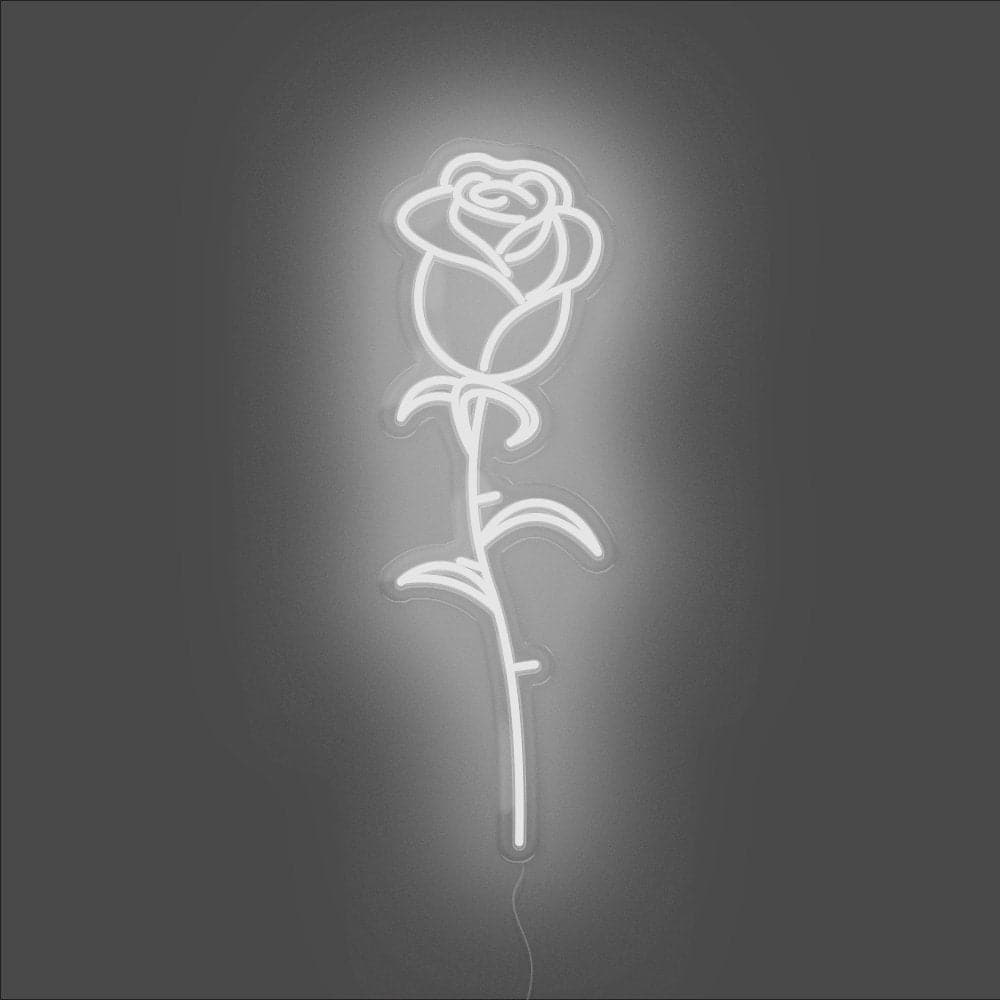 Rose Neon Sign - Unrivaled Neon - White #color_white