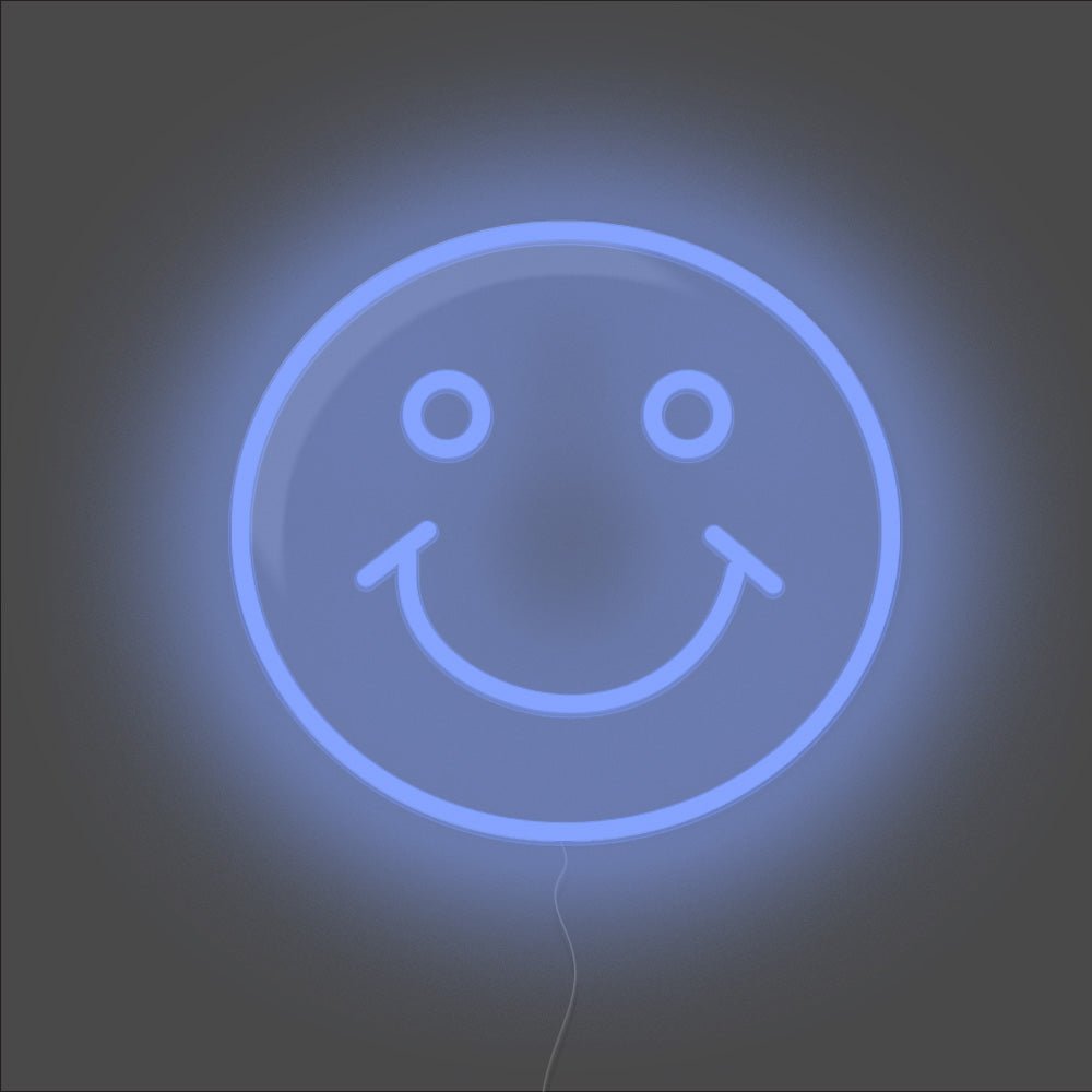 Smile Emoji Neon Sign - Unrivaled Neon - Blue #color_blue