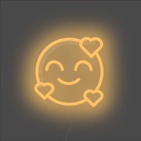 Smiling Face With Hearts Emoji Neon Sign