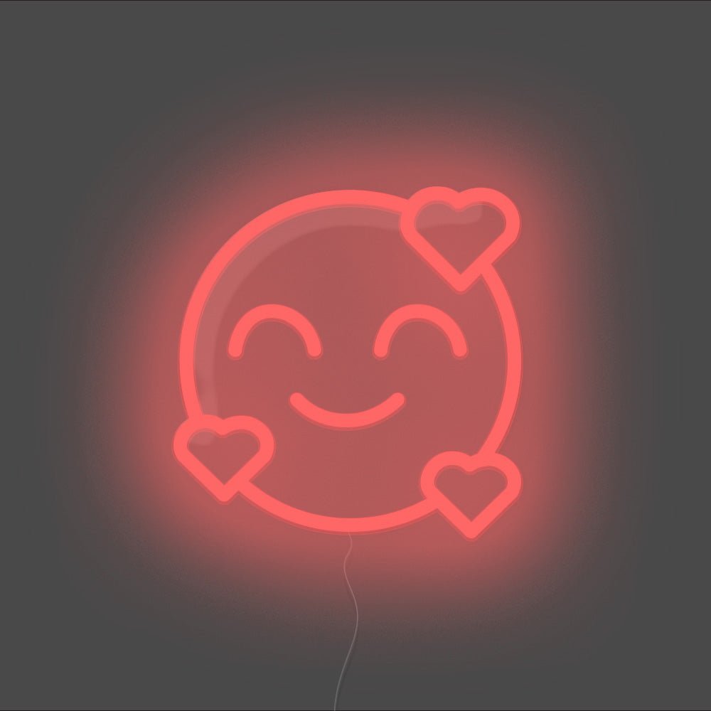 Smiling Face With Hearts Emoji Neon Sign