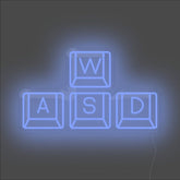 WASD Keyboard Neon Sign - Unrivaled Neon - Blue #color_blue